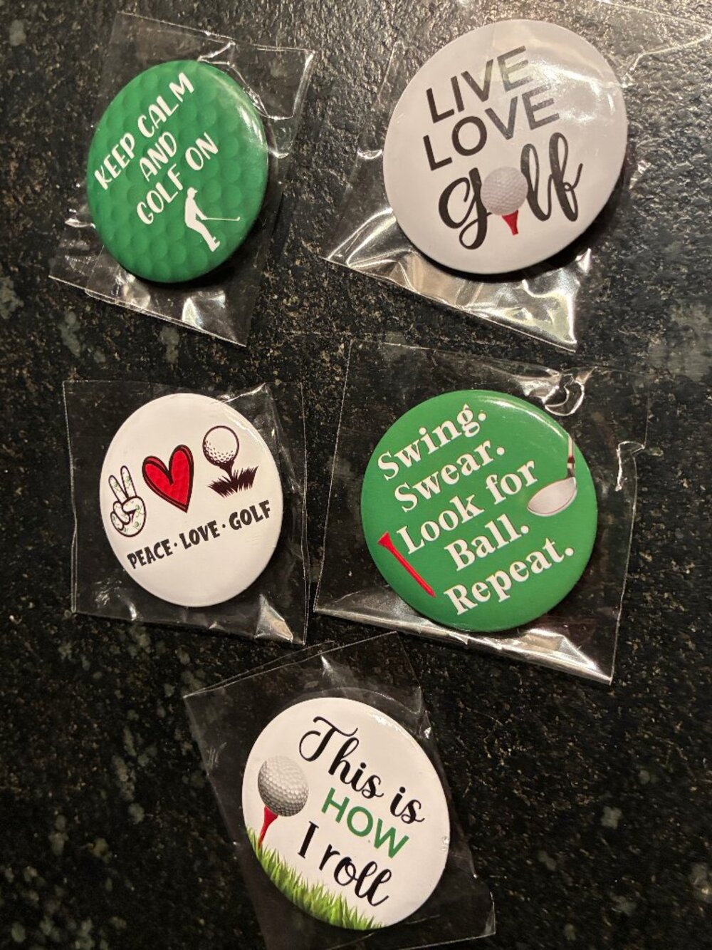 Golf-Themed Pin-Back Button Lot - Picture 6 of 8